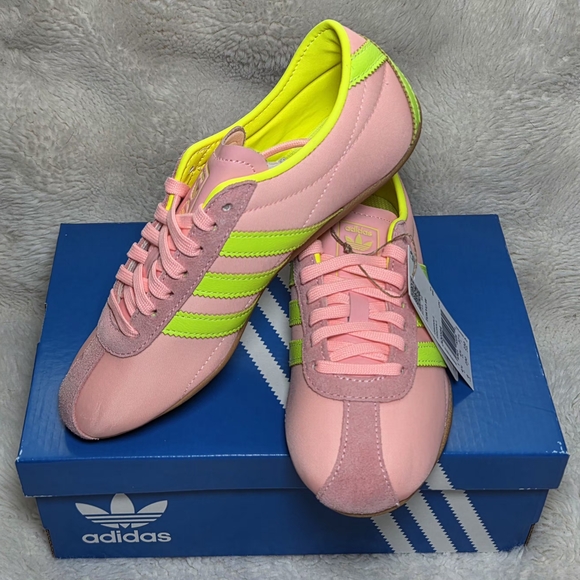 Adidas Tokyo Women's Pink and Green Sneakers - Picture 2 of 9